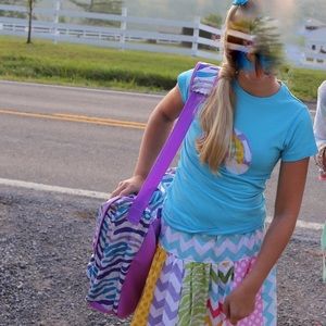 Boutique girls appliqué skirt set 10/12